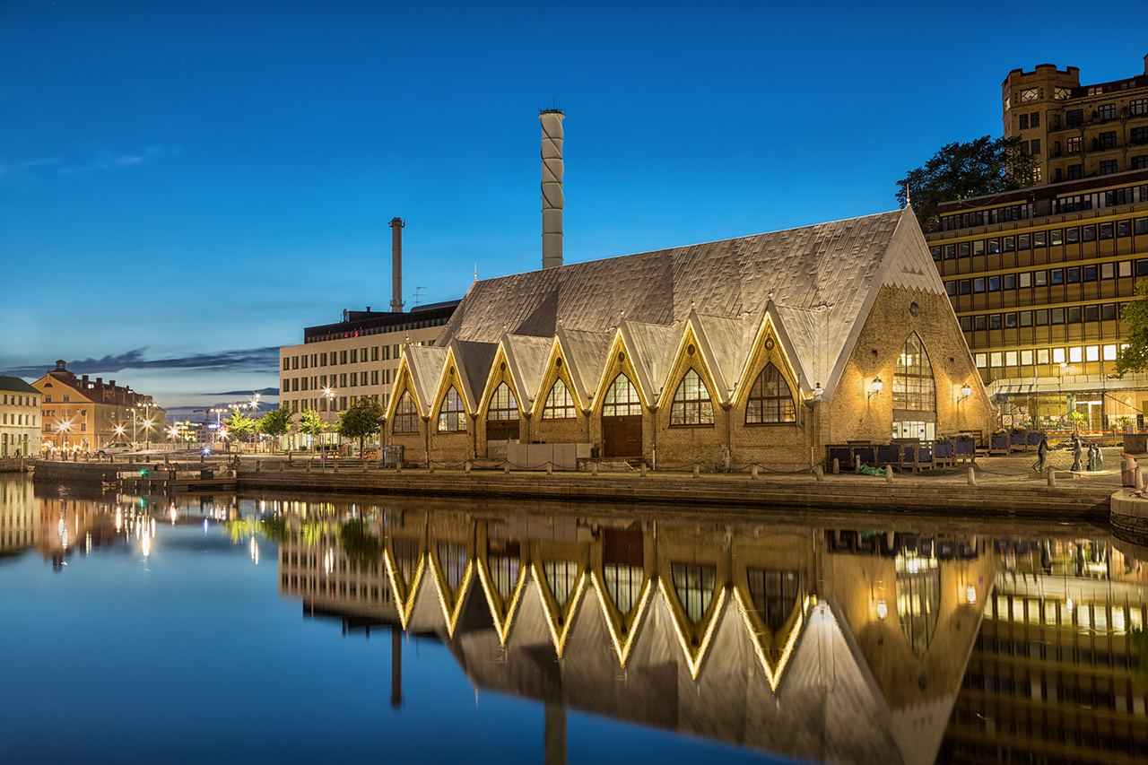 Feskekorka (Fish church) is an indoor fish market in Gothenburg Sweden