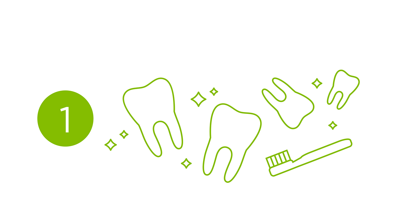 Illustration af huller i tænderne