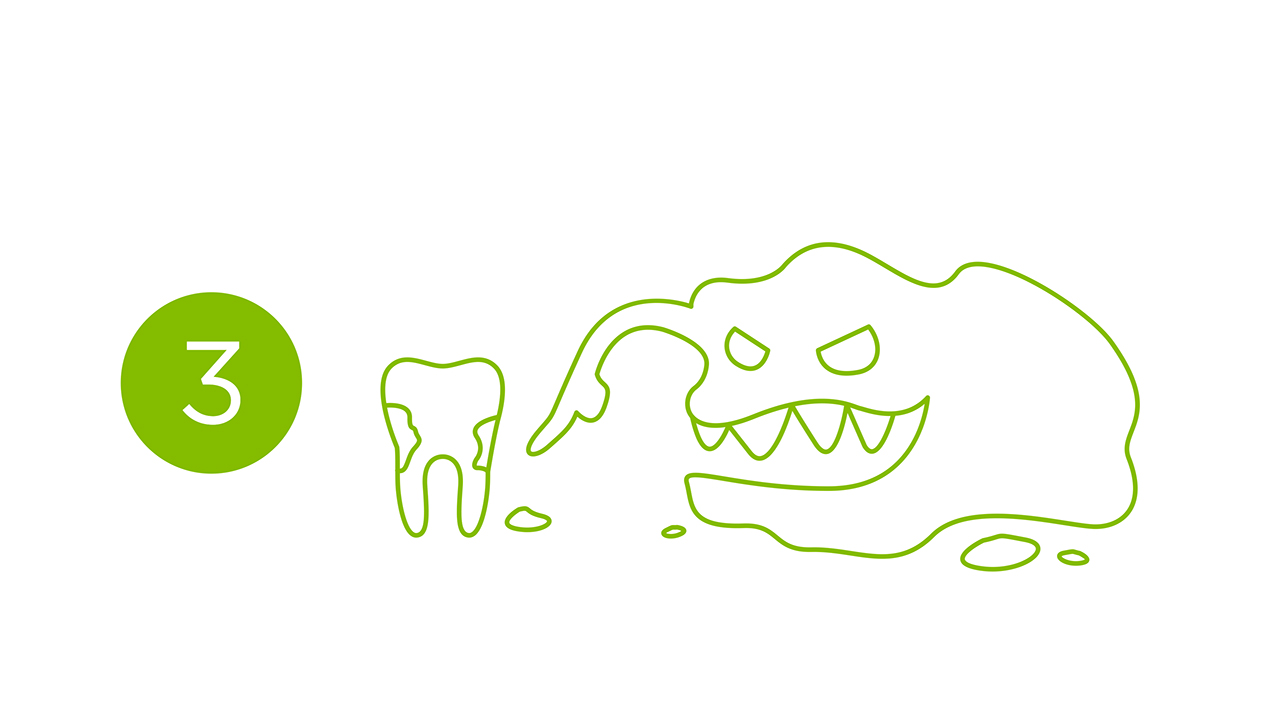 Illustration of dental plaque as an enemy to your health
